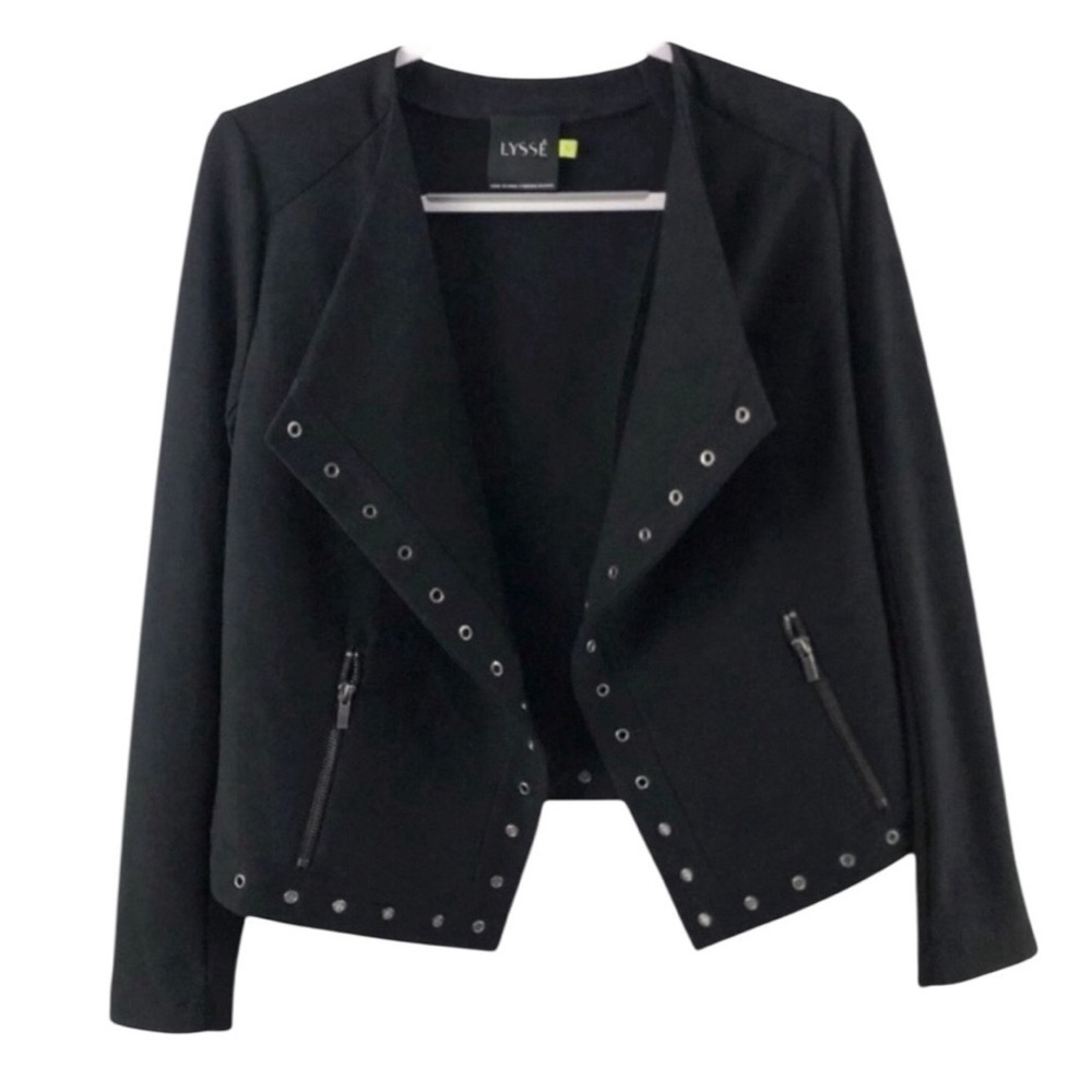 Lysse Black Grommet Stretch Moto Jacket